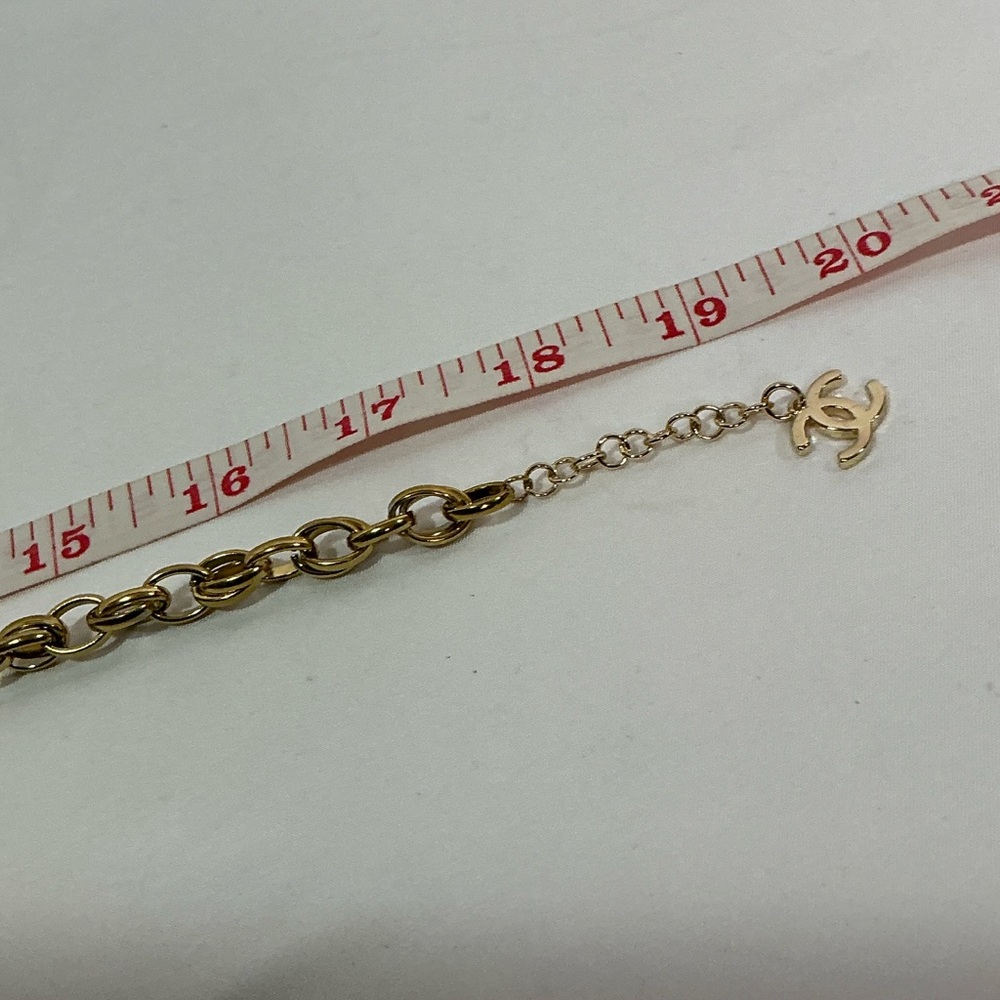 Open Link Gold Chain Necklace with Chanel Pendant - Picture 7 of 7